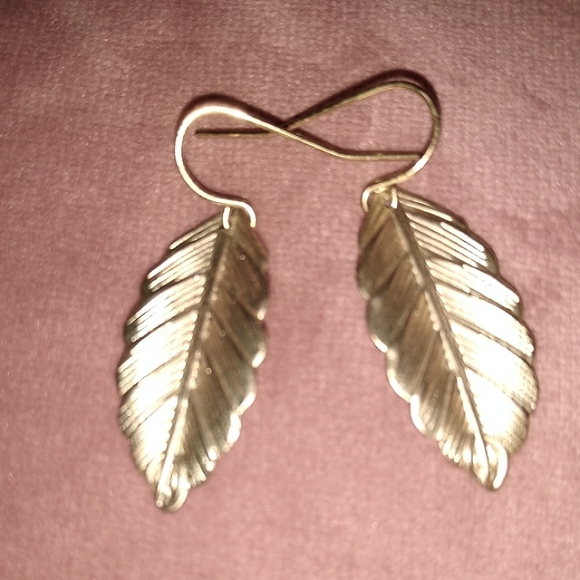 Delicate Lightweight Mini Leaf Charm Earrings Brass Botanical Gold Leaves KATTA - Picture 1 of 7